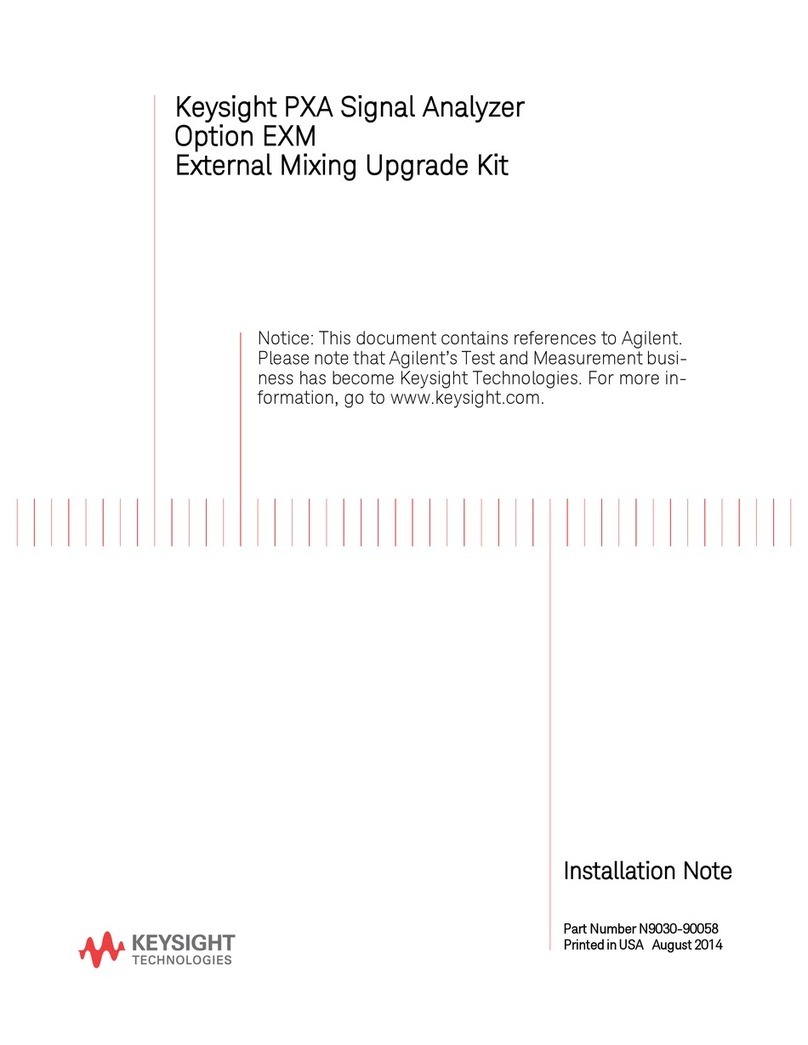 Keysight PXA Series Installation and operation manual Keysight PXA Series Installation and operation manual