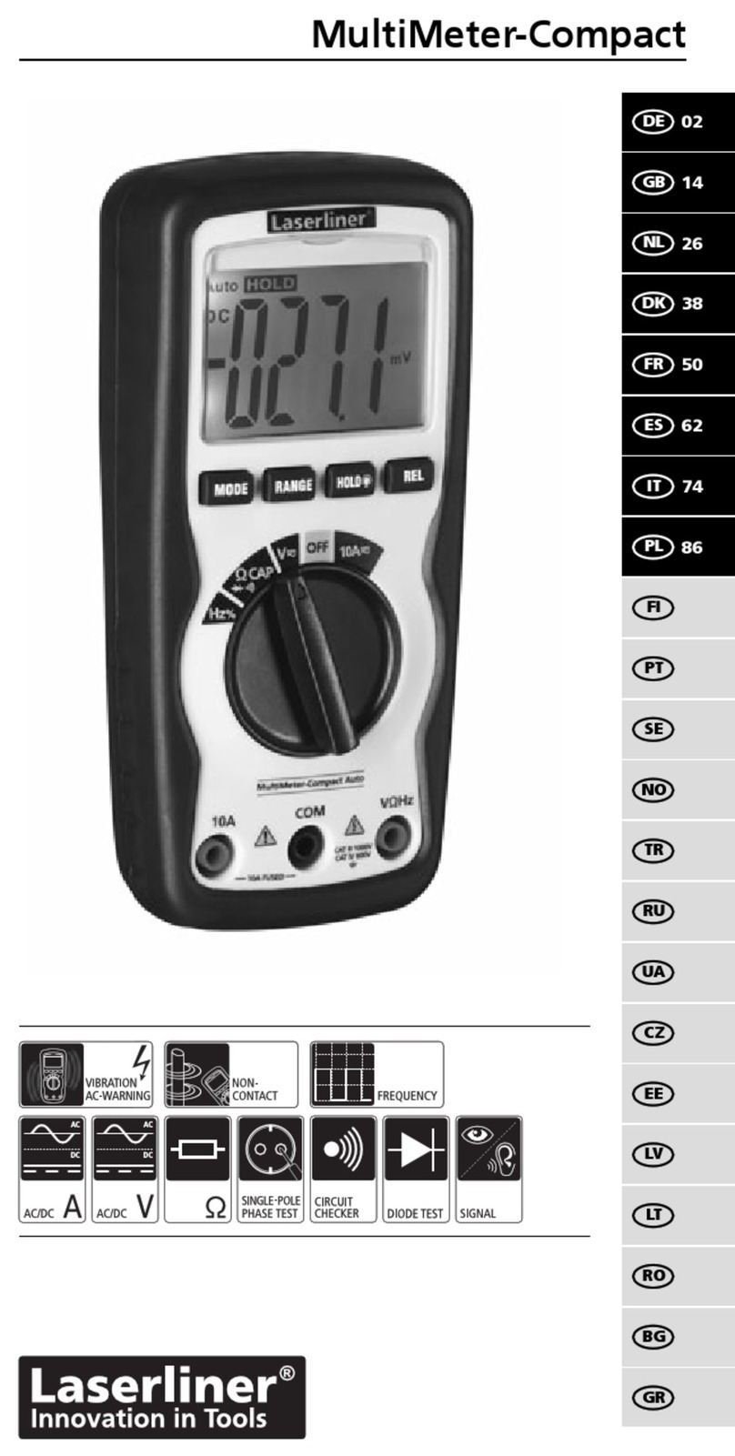 LaserLiner MultiMeter-Compact User manual