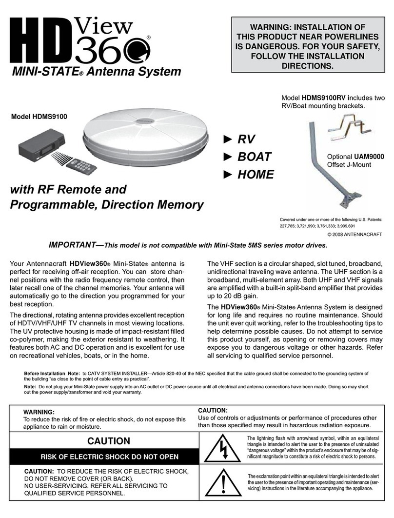 AntennaCraft HDView360 MINI-STATE HDMS9100 manual