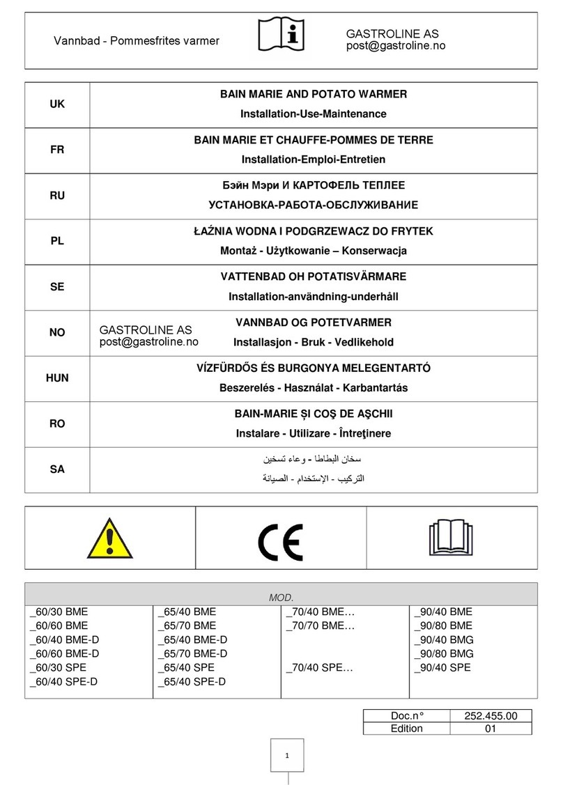Gastro-M 70/40 BME Series Installation, use and maintenance