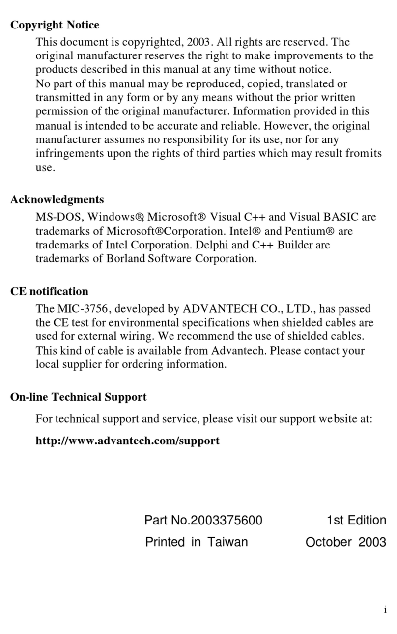 Advantech MIC-3756 User manual Advantech MIC-3756 User manual