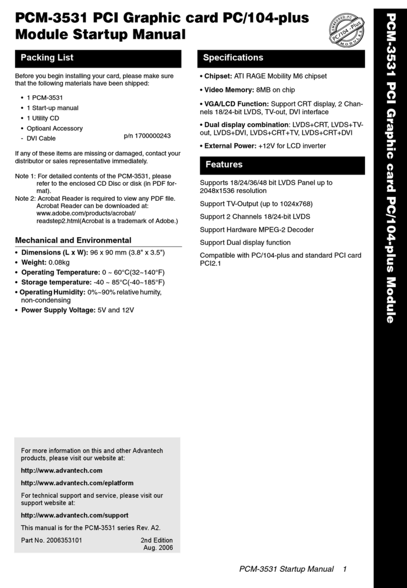 Advantech PCM-3531 Installation and operation manual
