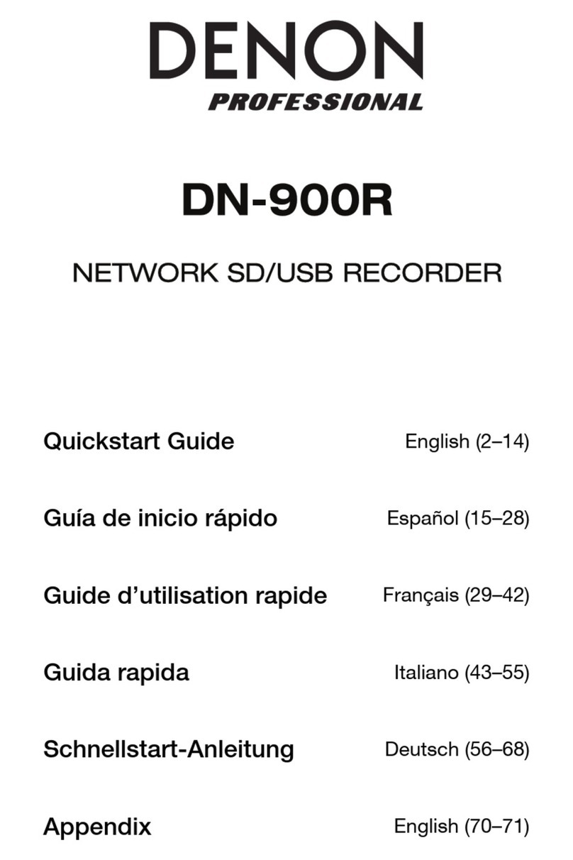 Denon Professional DN-900R quick start guide
