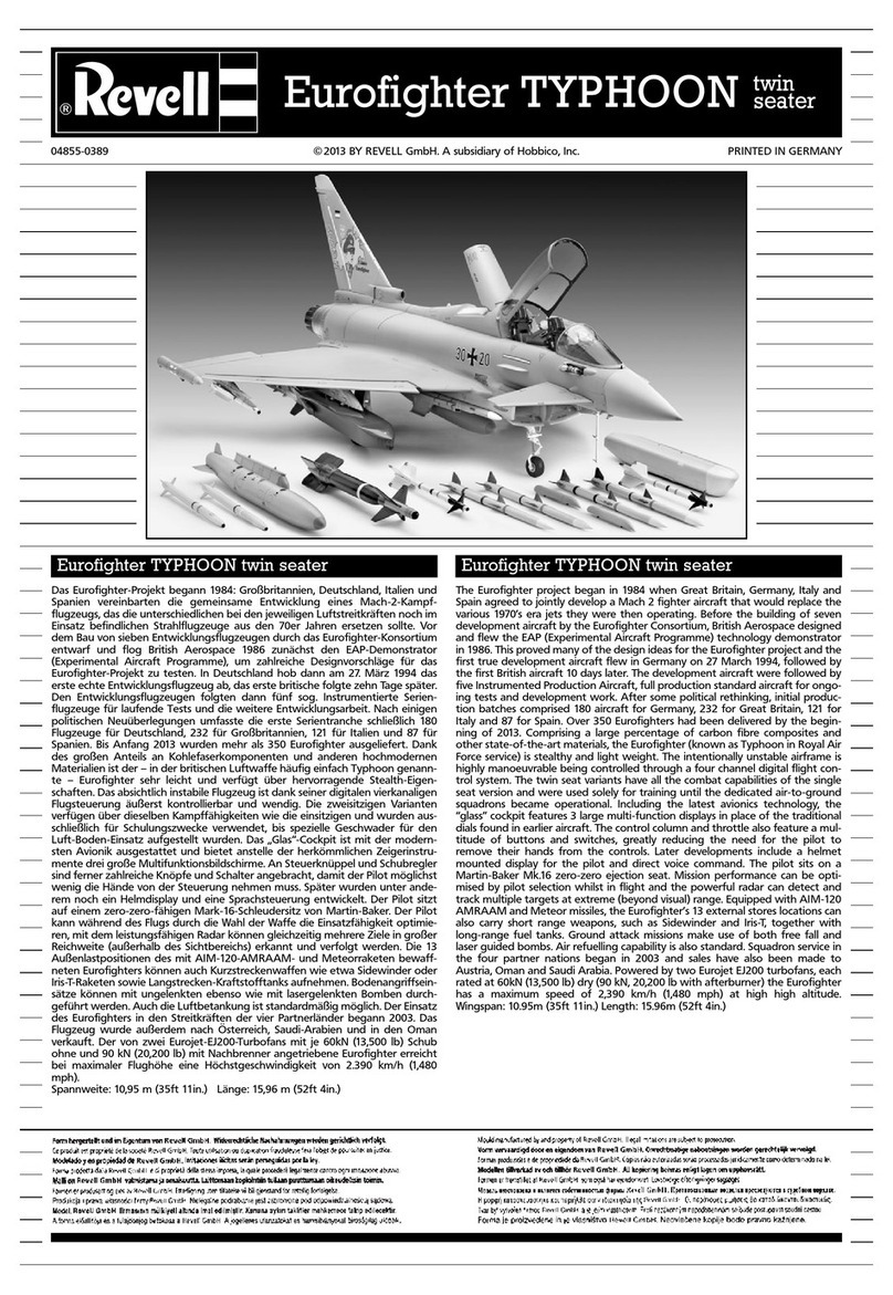REVELL Eurofighter TYPHOON Twin seater User manual