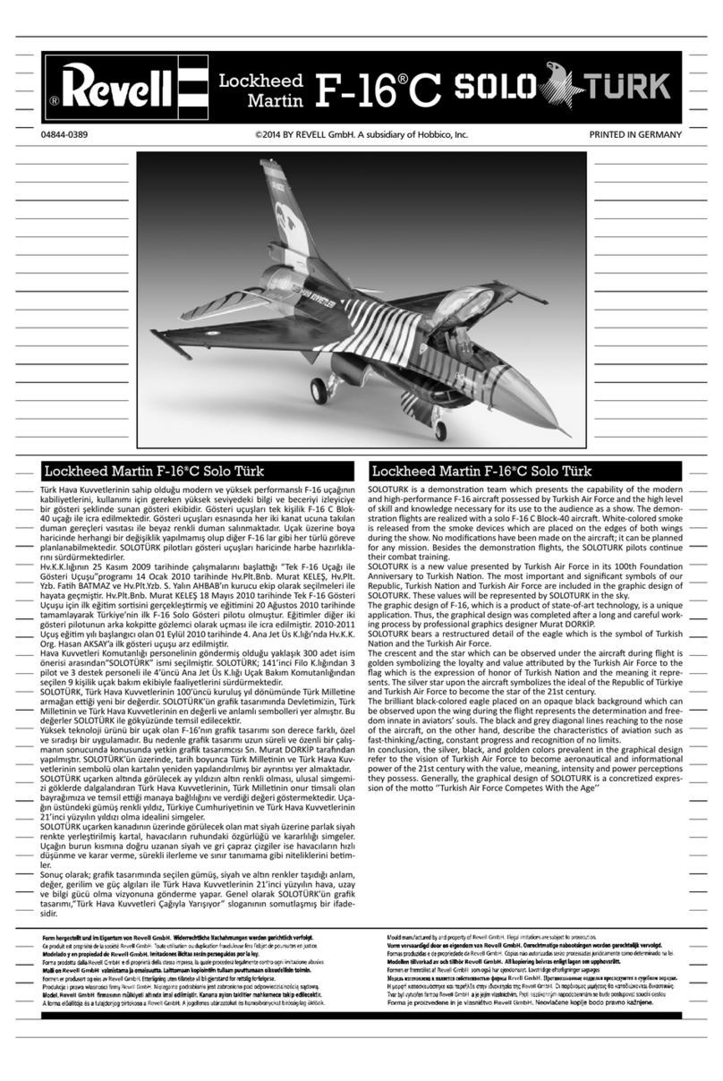 REVELL Lockheed Martin F-16C Solo Turk User manual
