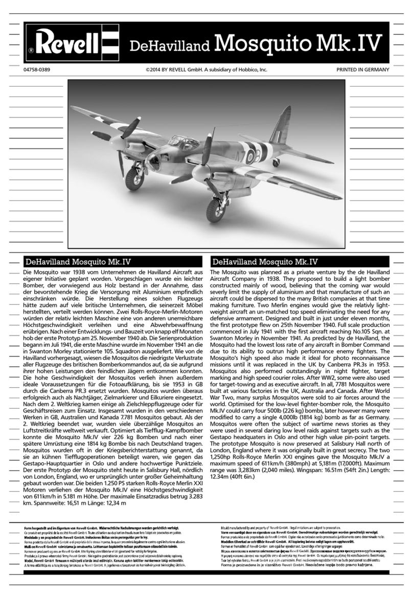 REVELL DeHavilland Mosquito Mk.IV User manual