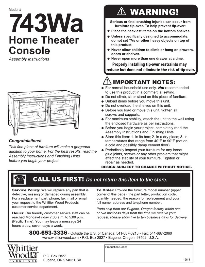 Whittier Wood 743Wa Assembly instructions Whittier Wood 743Wa Assembly instructions