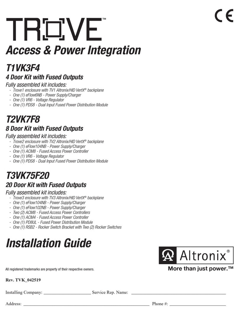Altronix Trove T1VK3F4 User manual