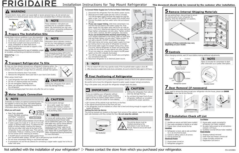 Frigidaire FFHT1814VB0 installation instructions Frigidaire FFHT1814VB0 installation instructions