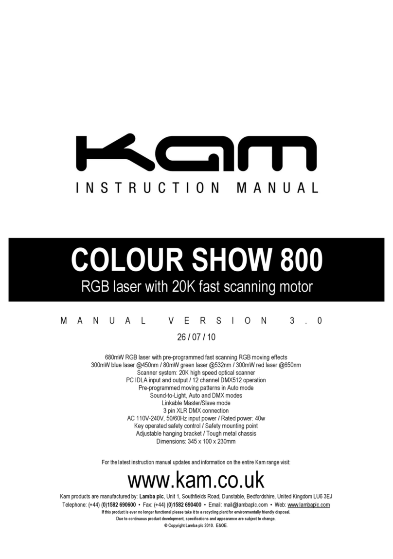 Kam Lighting COLOUR SHOW 800 instruction manual