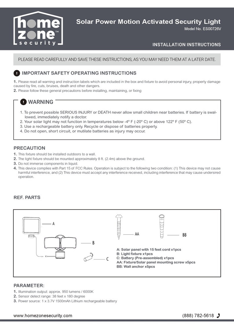 Home Zone Security ES00726V installation instructions