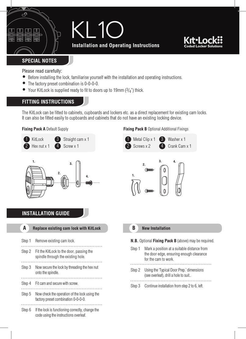 CODELOCKS KitLock KL1O User manual