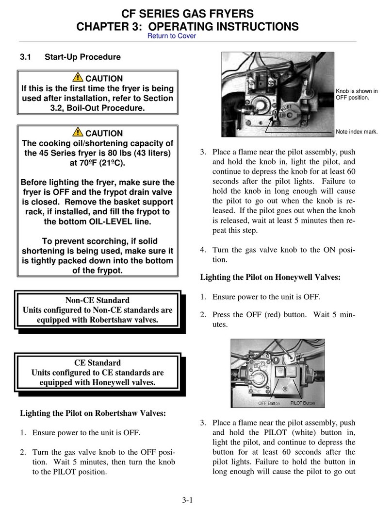 Frymaster CF operating instructions