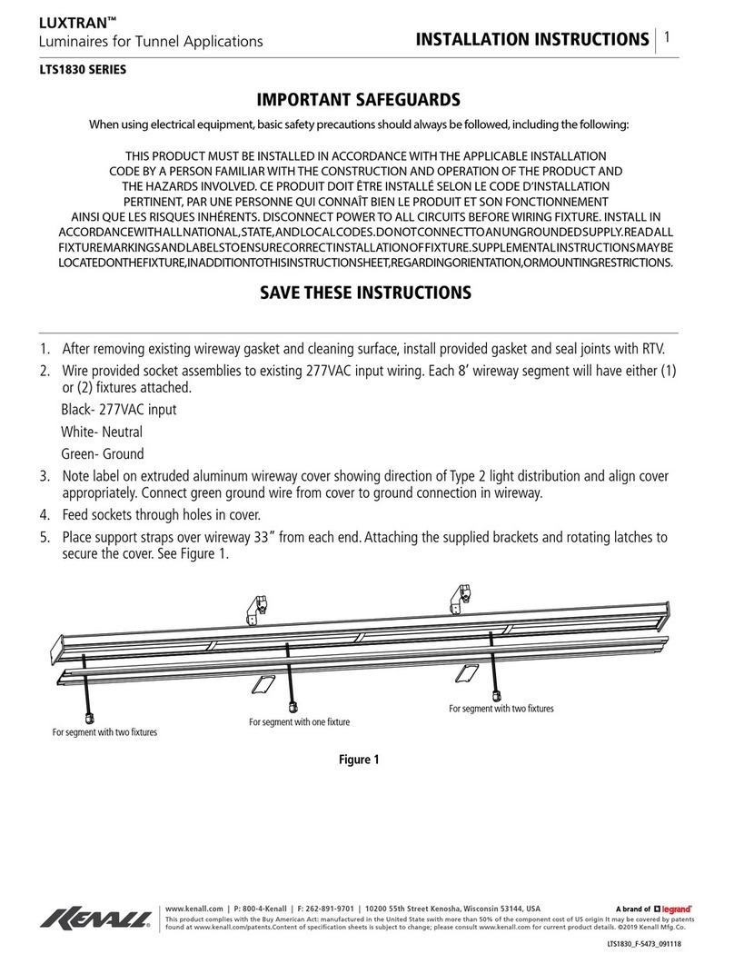 kenall LUXTRAN LTS1830 Series User manual