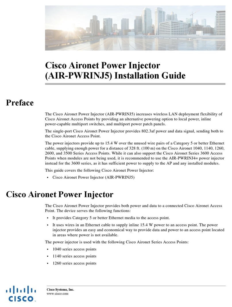 Cisco Aironet Power Injector AIR-PWRINJ5 installation guide