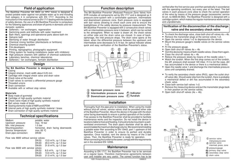 SYR BA 6600 User manual