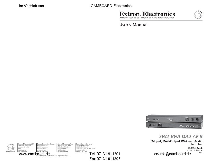 Extron electronics SW2 VGA DA2 AF R User manual