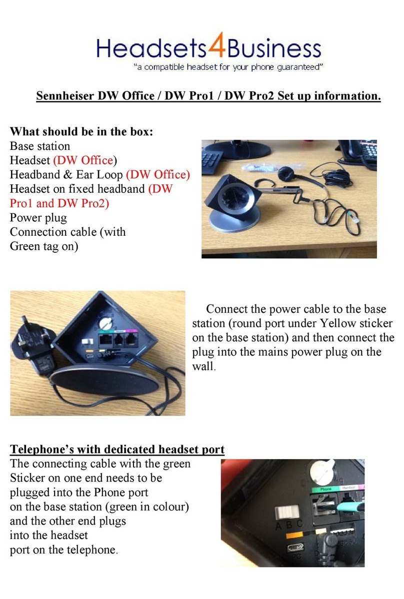 Sennheiser DW Office Phone Setup information