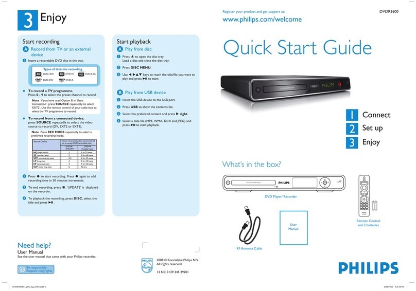 Philips DVDR3600 User manual