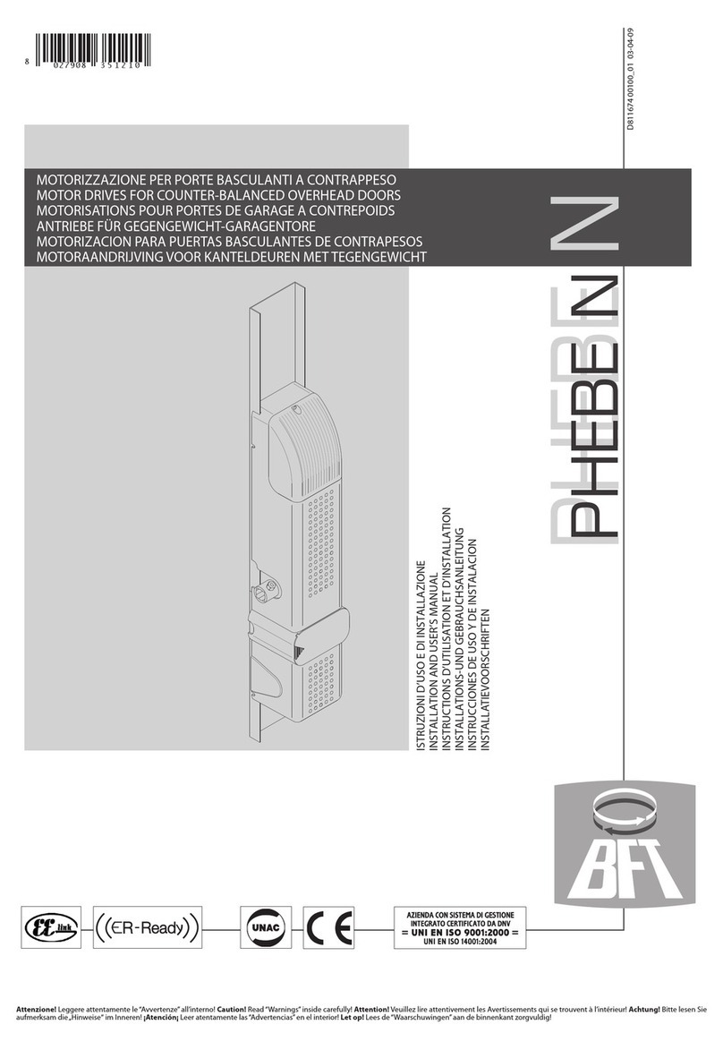 BFT PHEDE N Installation and user manual