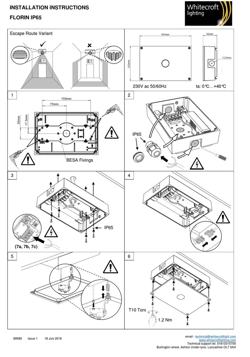 WHITECROFT LIGHTING Florin IP65 installation instructions WHITECROFT LIGHTING Florin IP65 installation instructions