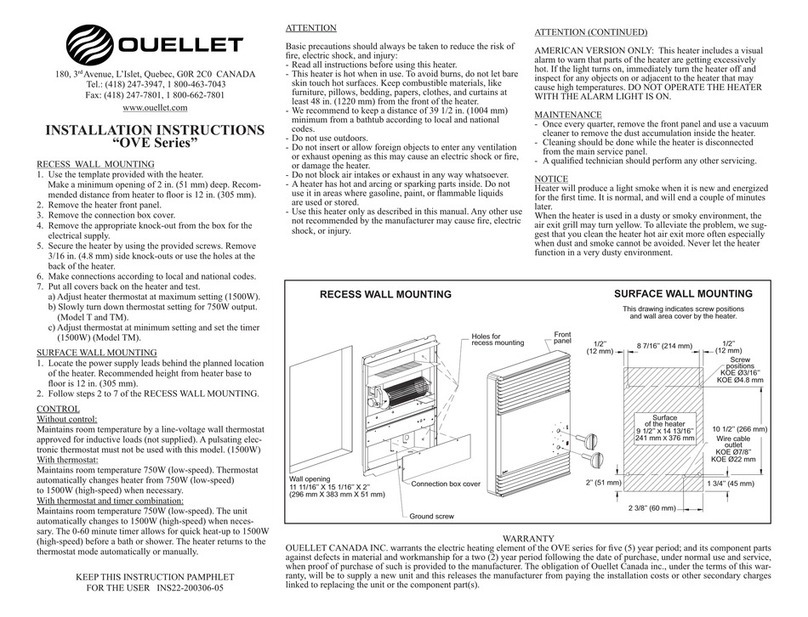 Ouellet OVE Series User manual