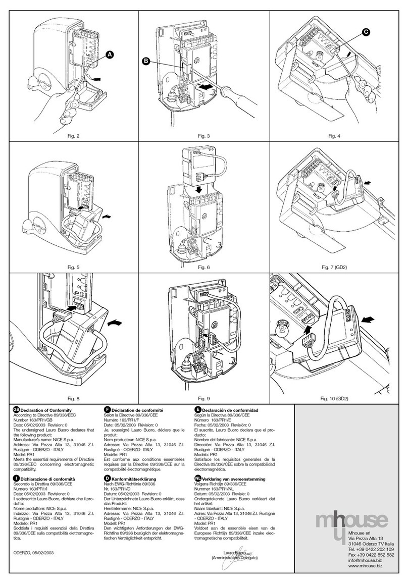Mhouse PR1 Installation instructions and warnings