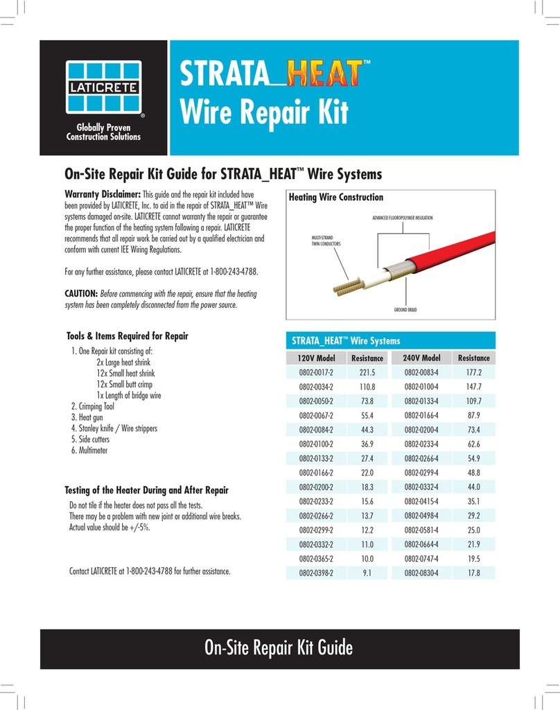 LATICRETE STRATA_HEAT 120V quick start guide LATICRETE STRATA_HEAT 120V quick start guide