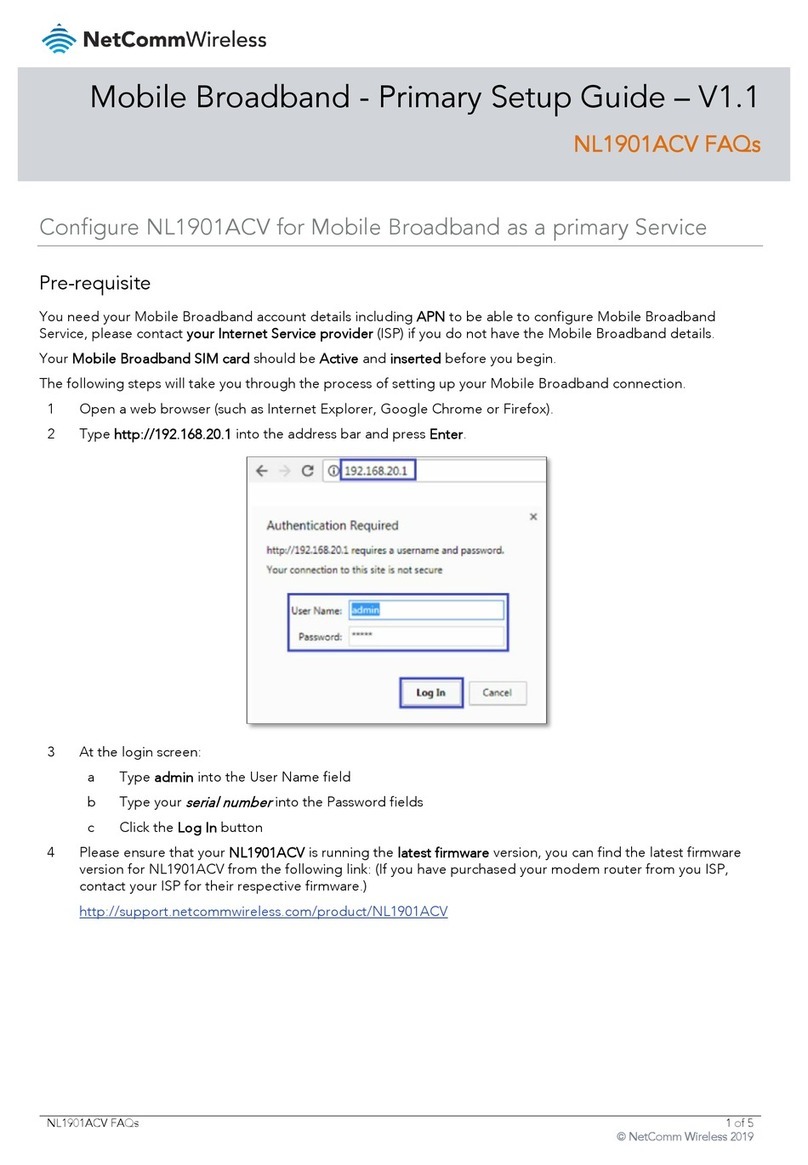 NetComm Wireless NL1901ACV User manual