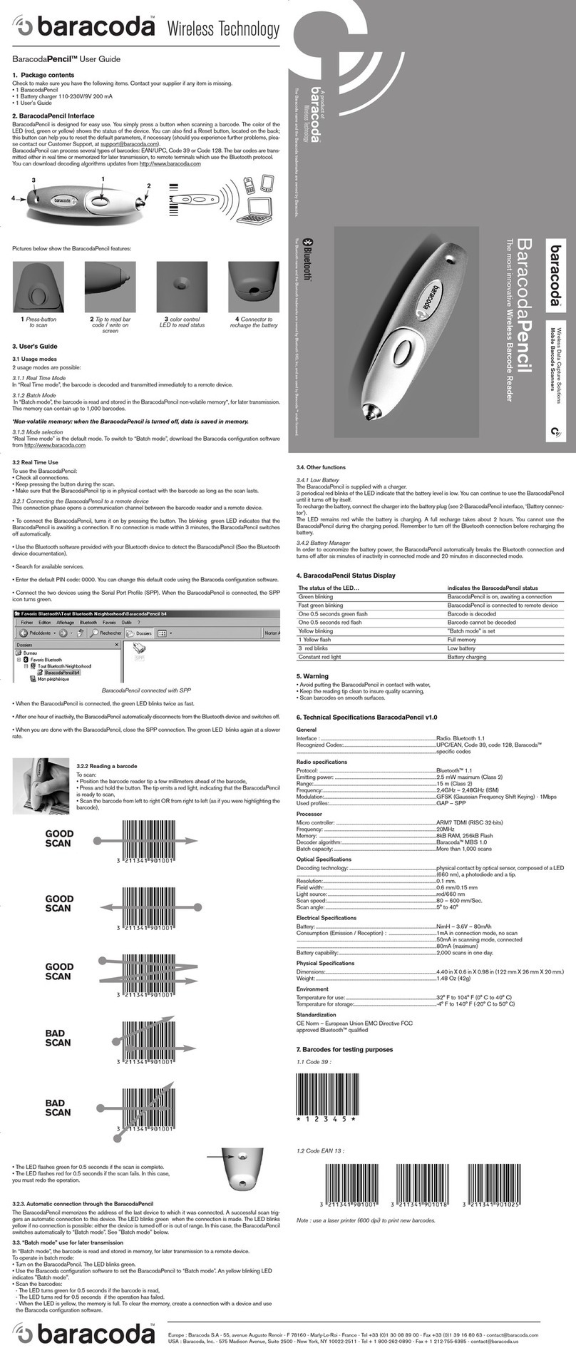 Baracoda BaracodaPencil user guide