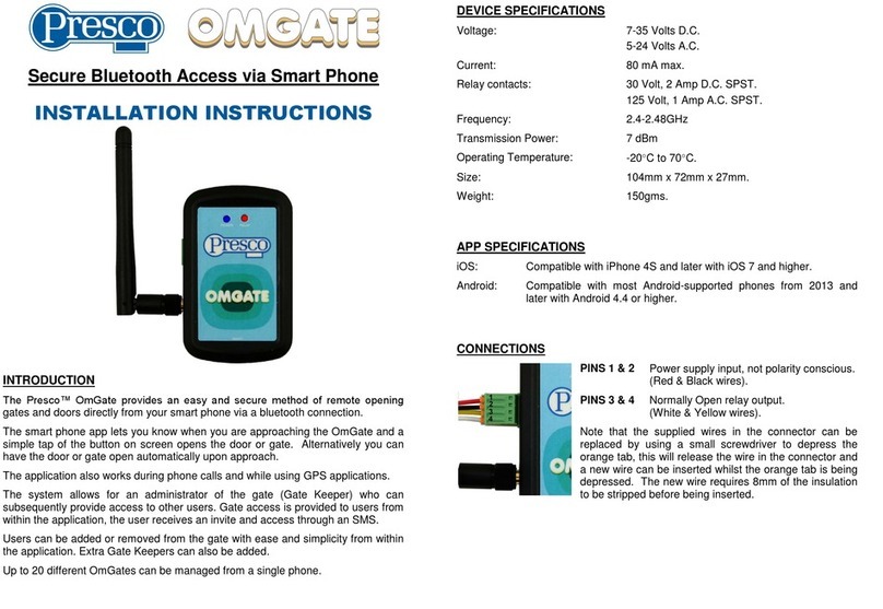 PRESCO OMGATE installation instructions