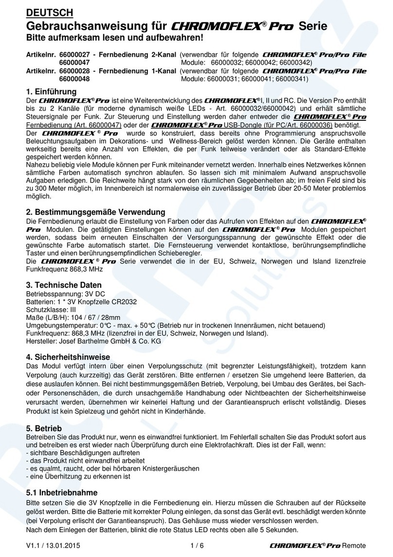 CHROMOFLEX Pro Series User manual