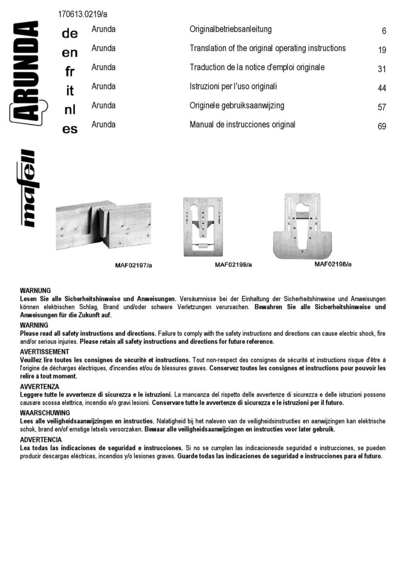 Mafell Arunda Series Translation of the original operating instructions