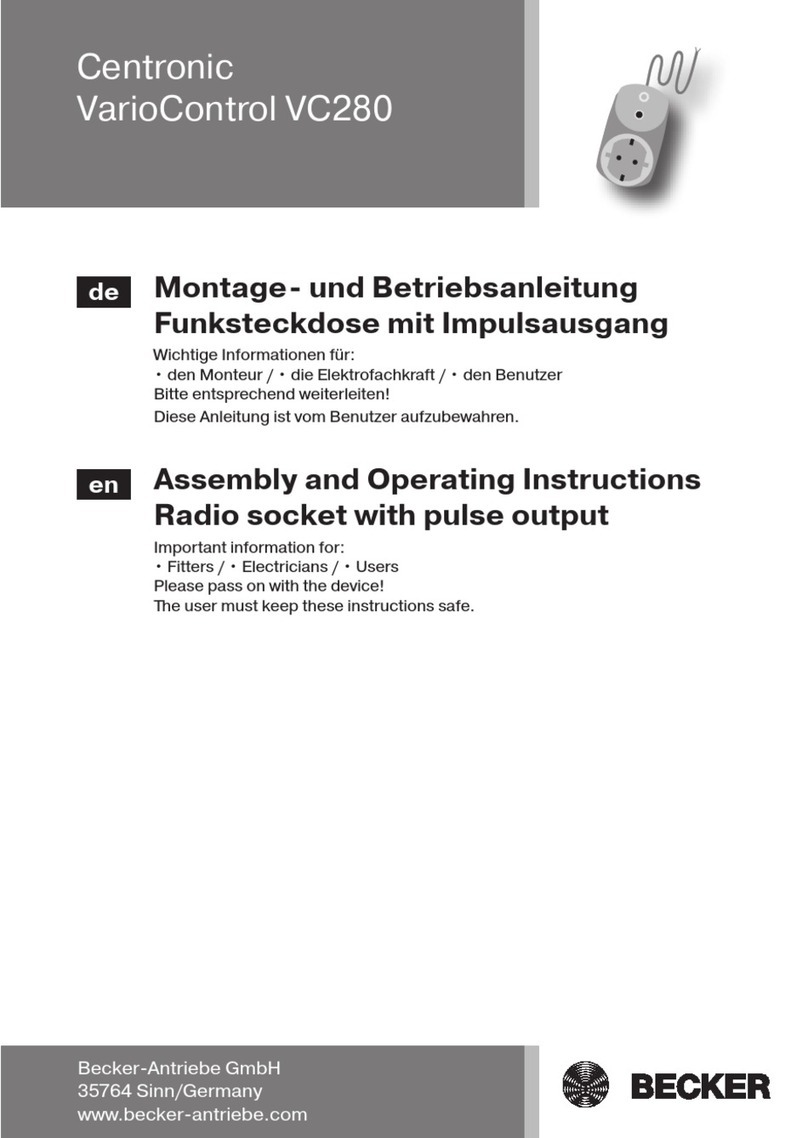 Becker Centronic VarioControl VC280 Assembly and operating instructions Becker Centronic VarioControl VC280 Assembly and operating instructions