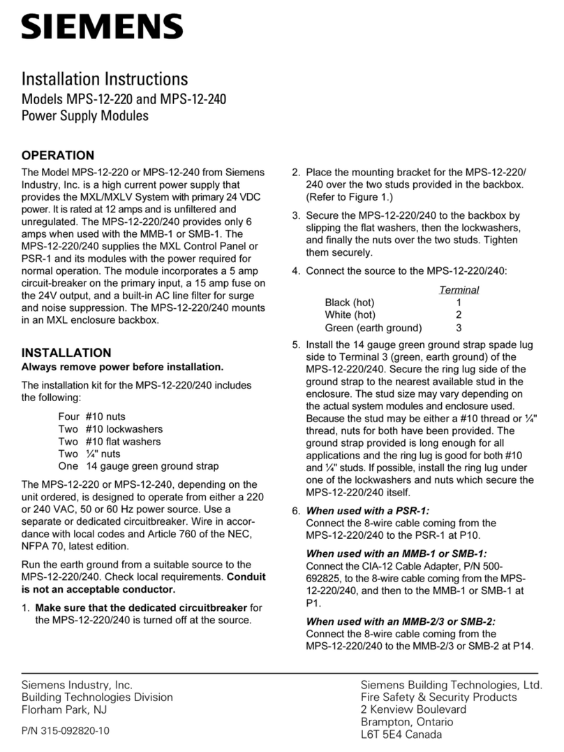Siemens MPS-12-220 User manual Siemens MPS-12-220 User manual