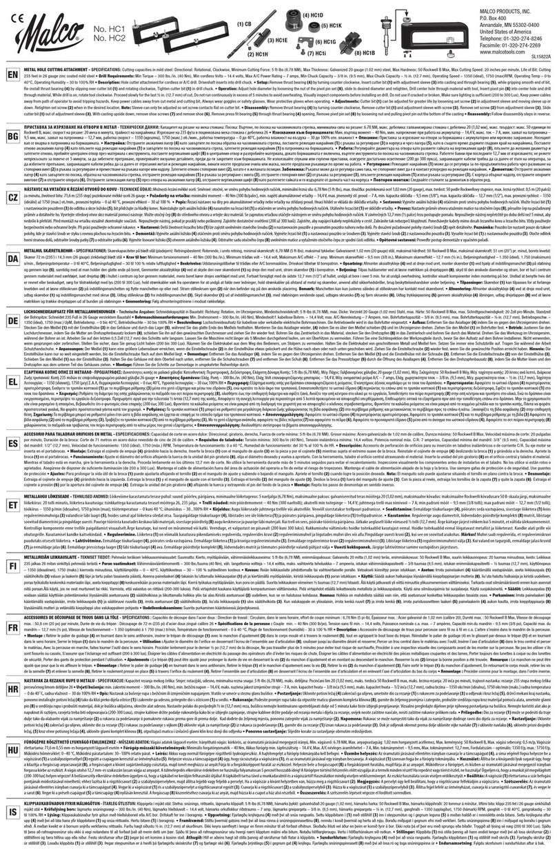 Malco HC1 User manual