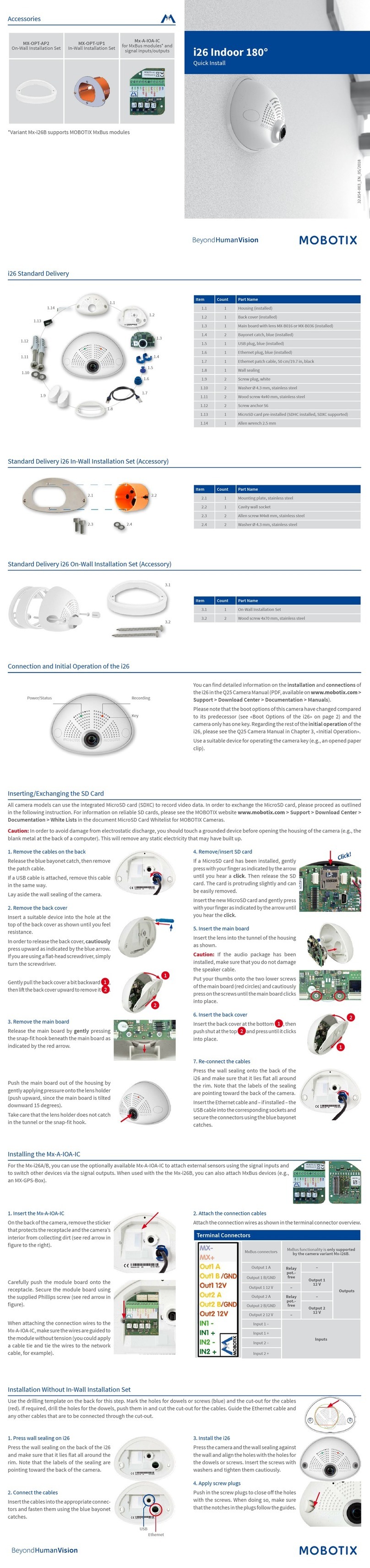 Mobotix i26 Indoor 180 Instructions for use Mobotix i26 Indoor 180 Instructions for use