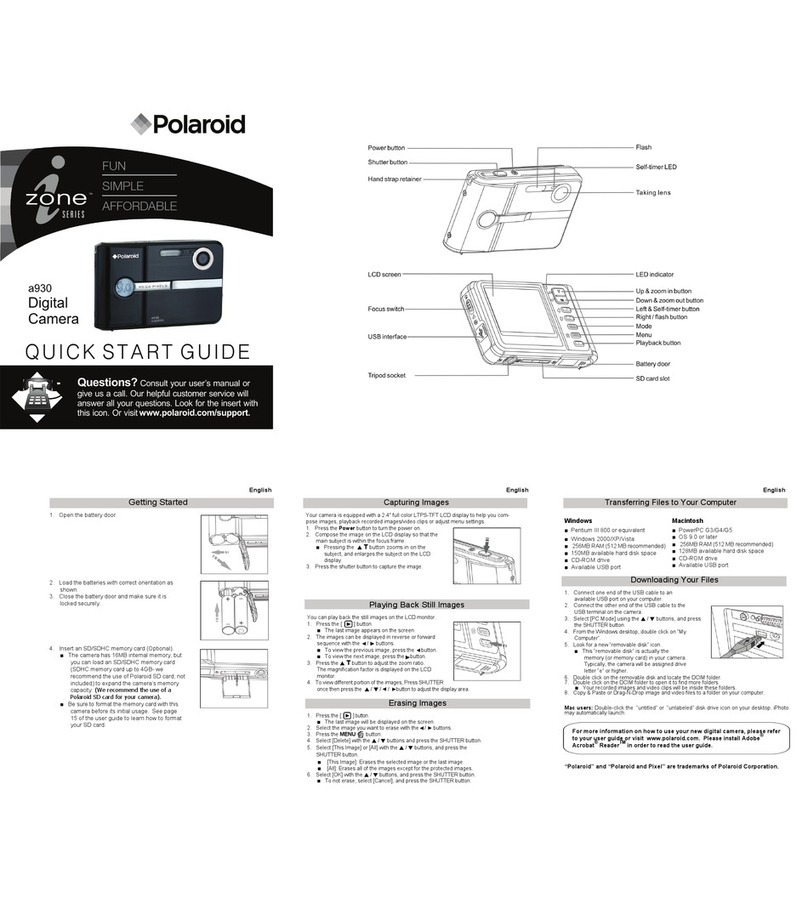 Polaroid izone Series User manual Polaroid izone Series User manual