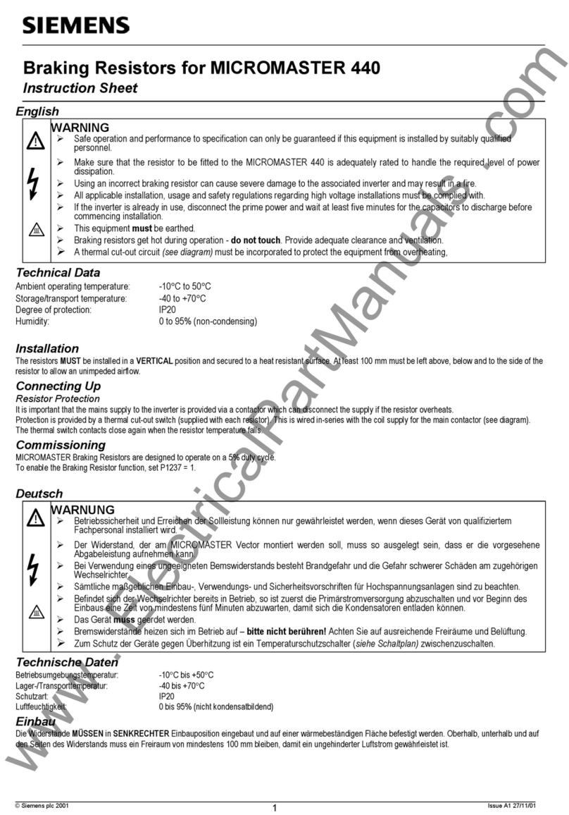 Siemens MICROMASTER 440 User manual