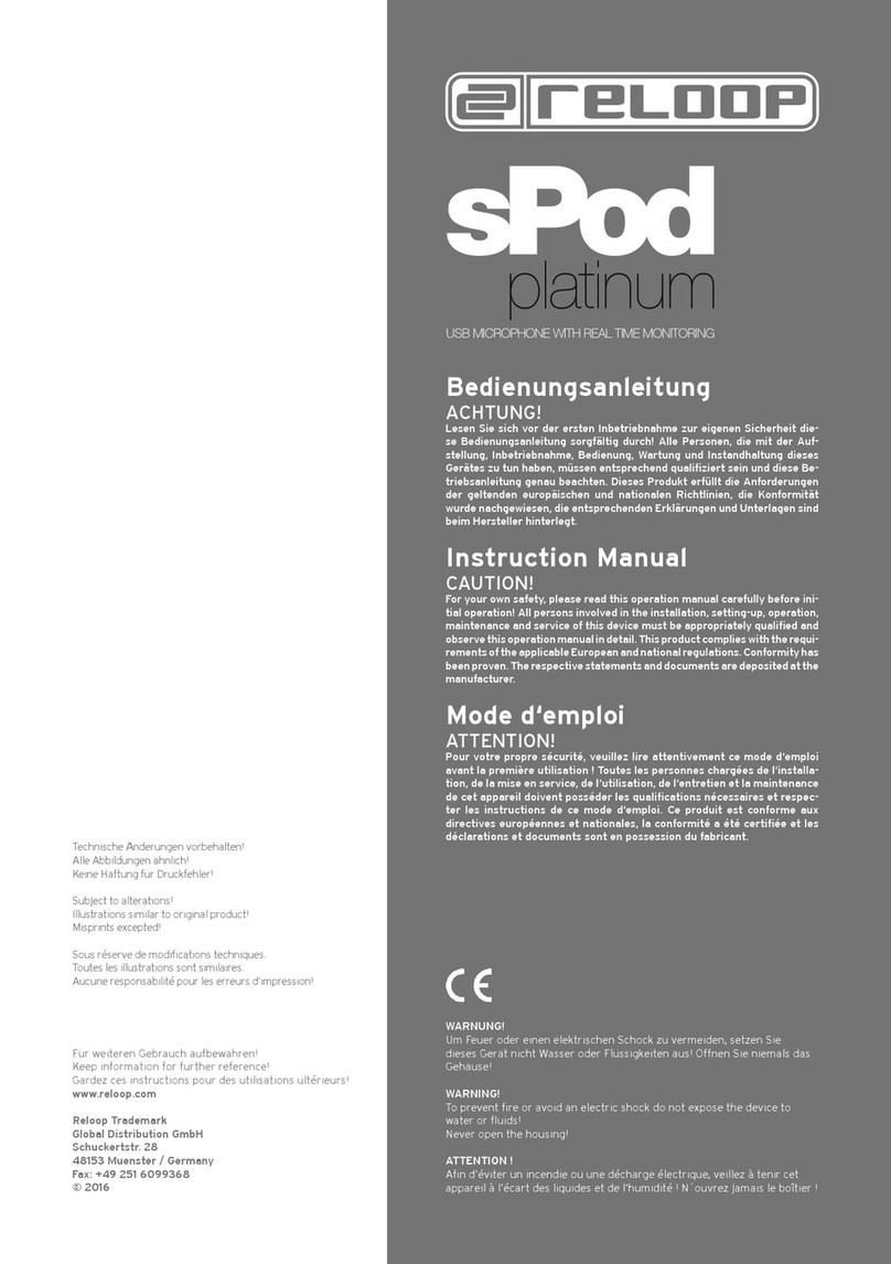Reloop sPod Platinum User manual