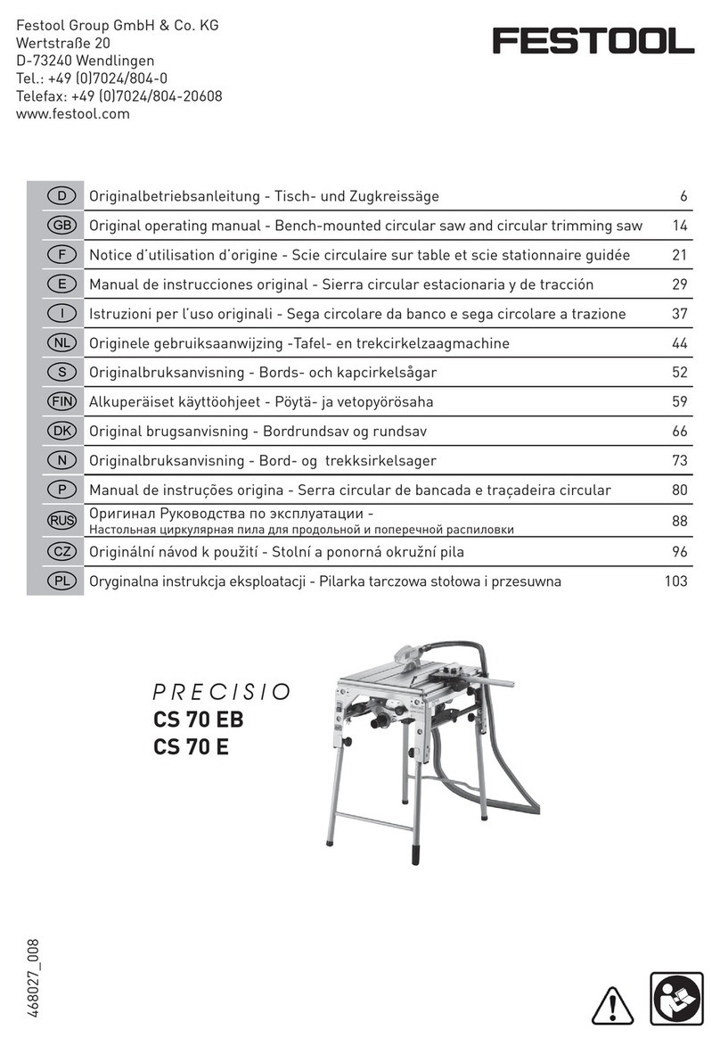 Festool PRECISIO Series Installation instructions