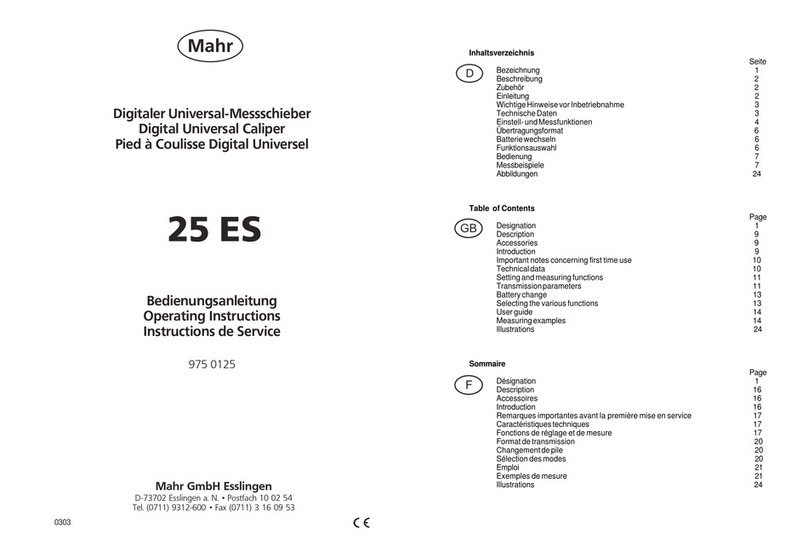 Mahr 25 ES operating instructions