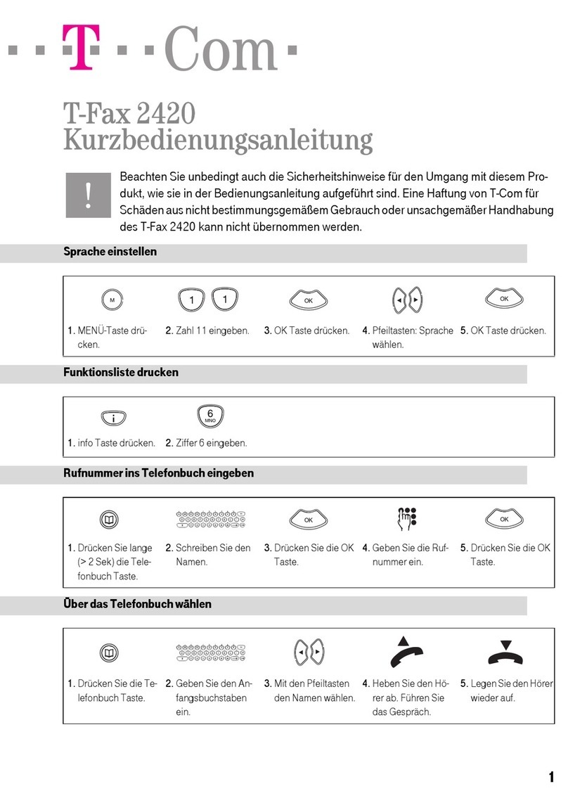 T-COM T-Fax 2420 Quick reference guide