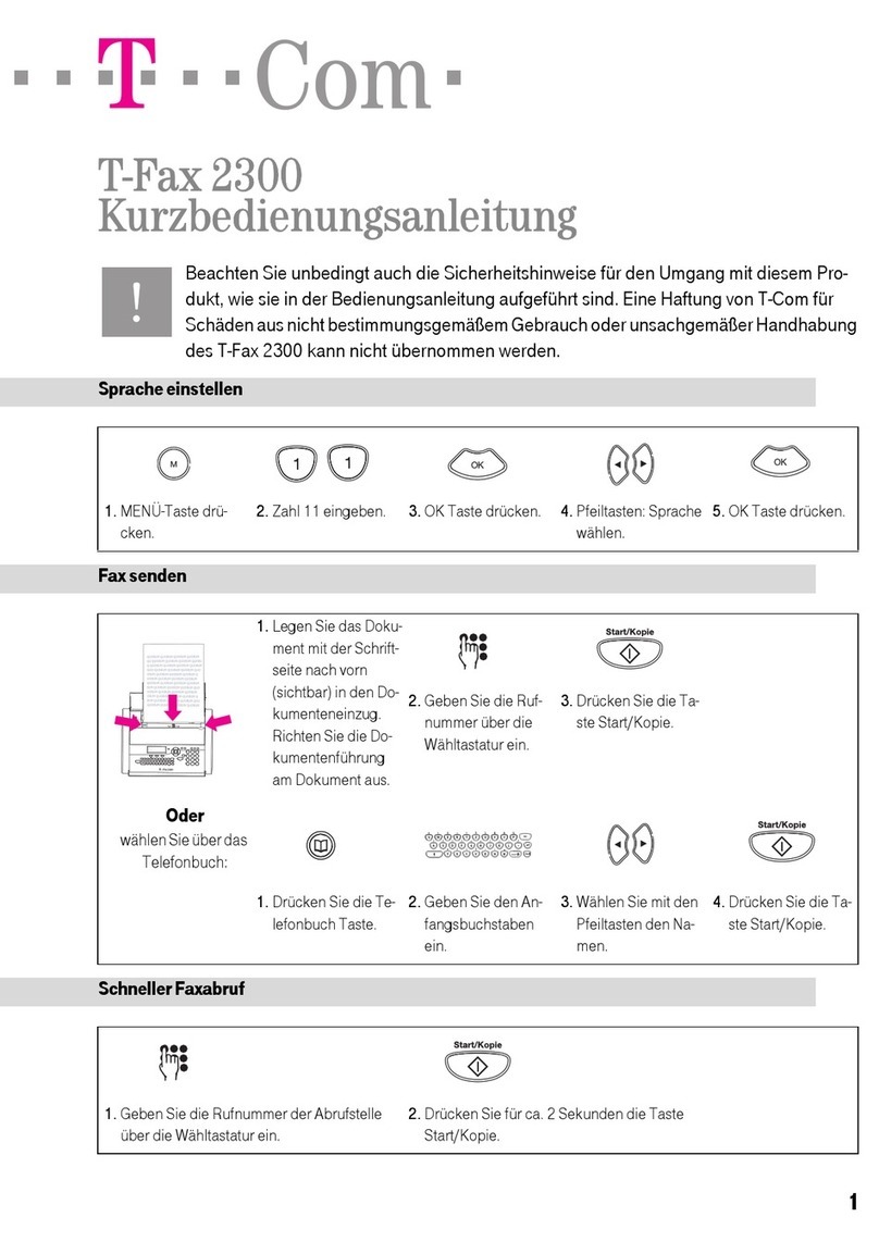 T-COM T-Fax 2300 Quick reference guide