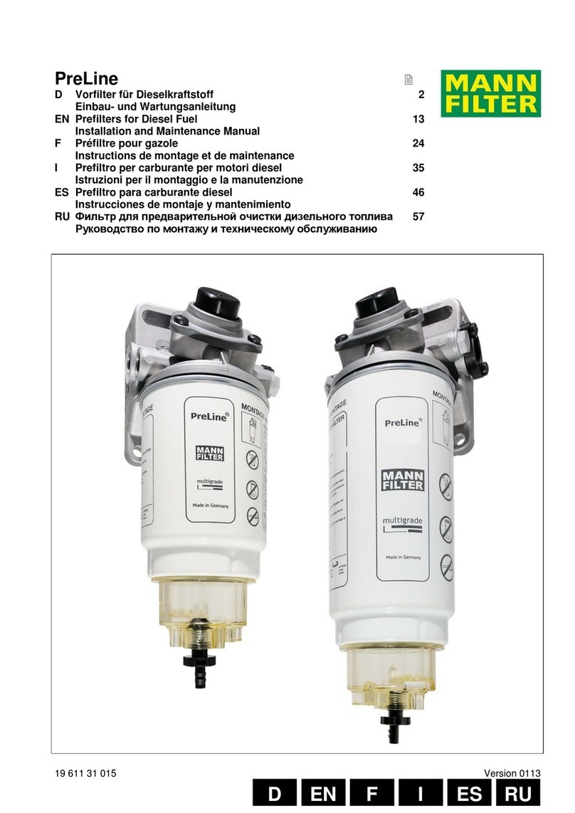 Mann Filter PreLine Series Installation and maintenance manual Mann Filter PreLine Series Installation and maintenance manual