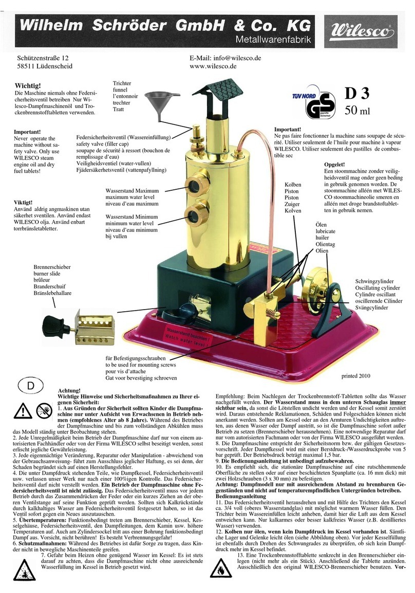 Wilhelm Schroder Wilesco D3 User manual
