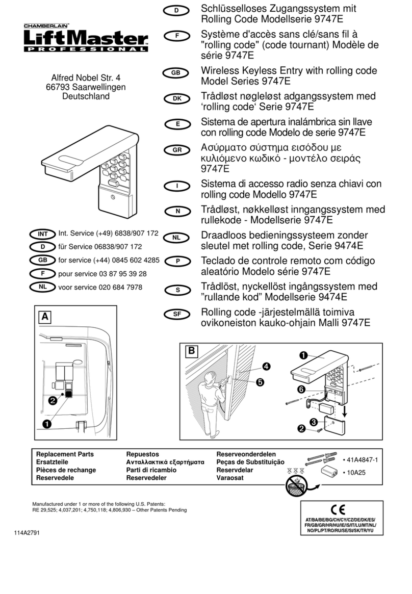 Chamberlain 9747E Series quick start guide
