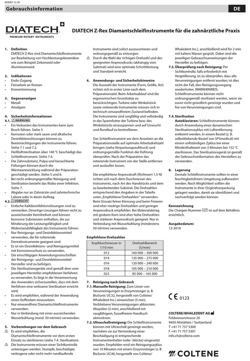 Coltene DIATECH Z-Rex Diamond Instructions for use Coltene DIATECH Z-Rex Diamond Instructions for use