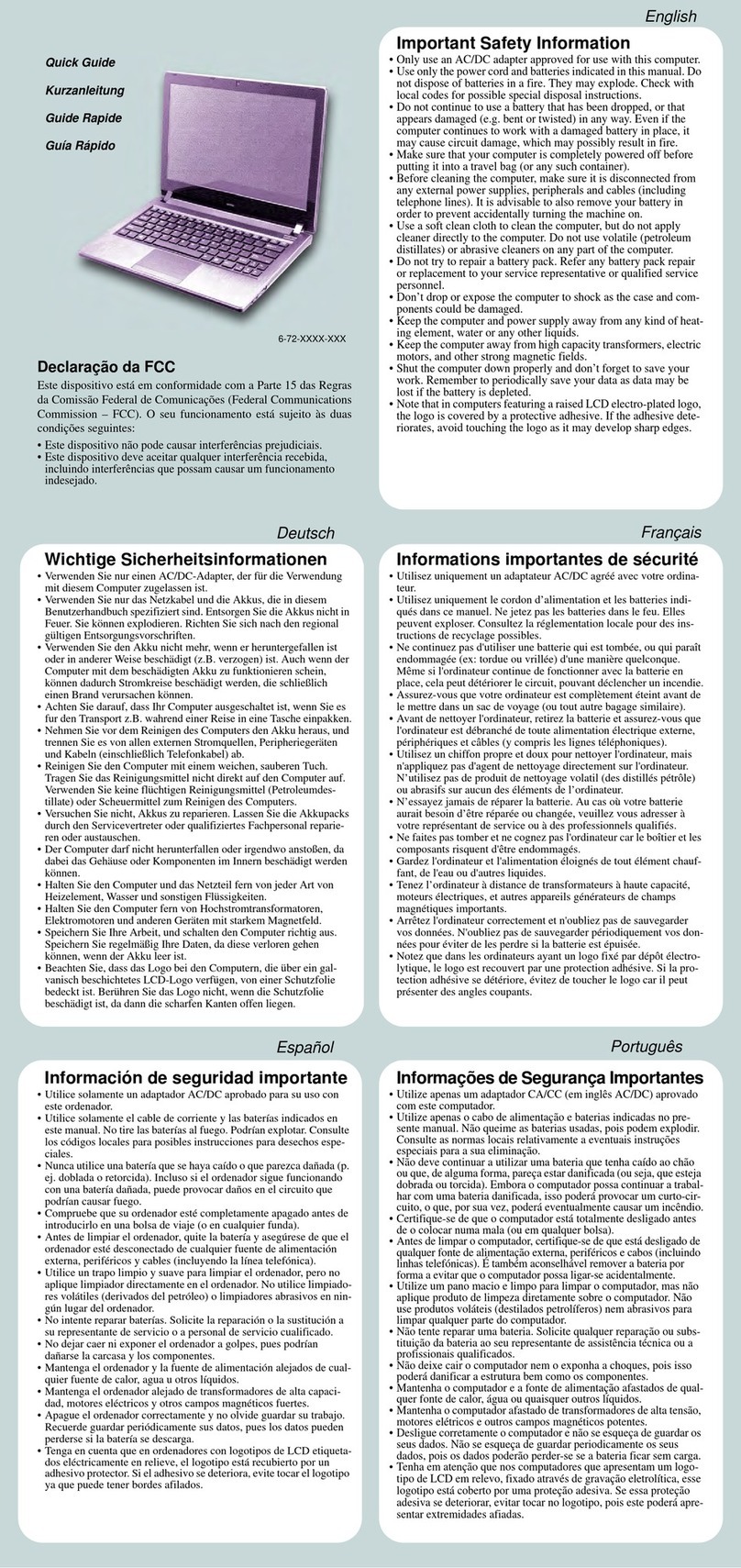 Clevo W310CZ User manual