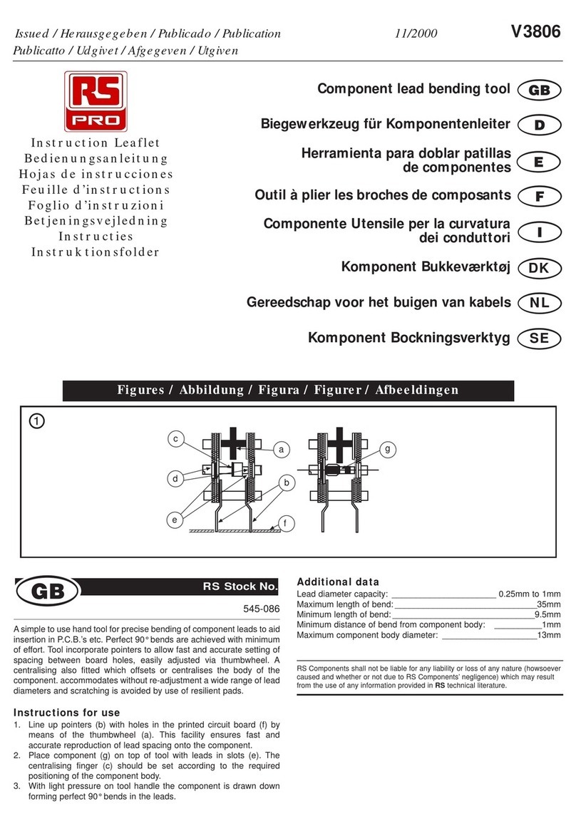 RS PRO 545-086 Instruction leaflet